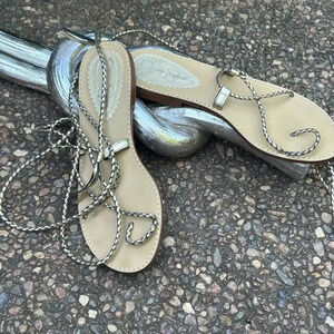 Jessica Simpson Gold Braided Woven Strappy Sandals Size 10